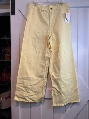 Billabong Pale Yellow Wide-Leg Crop Jeans